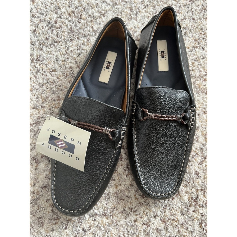 Joseph Abboud New Men's‎ Victor Sz11 Black Pebble High Quality Leather Loafer
